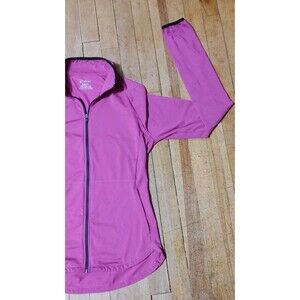 Women's Asics Full Zip Magenta Jacket Thumb Hole Long Sleeve Activewear Womens M
